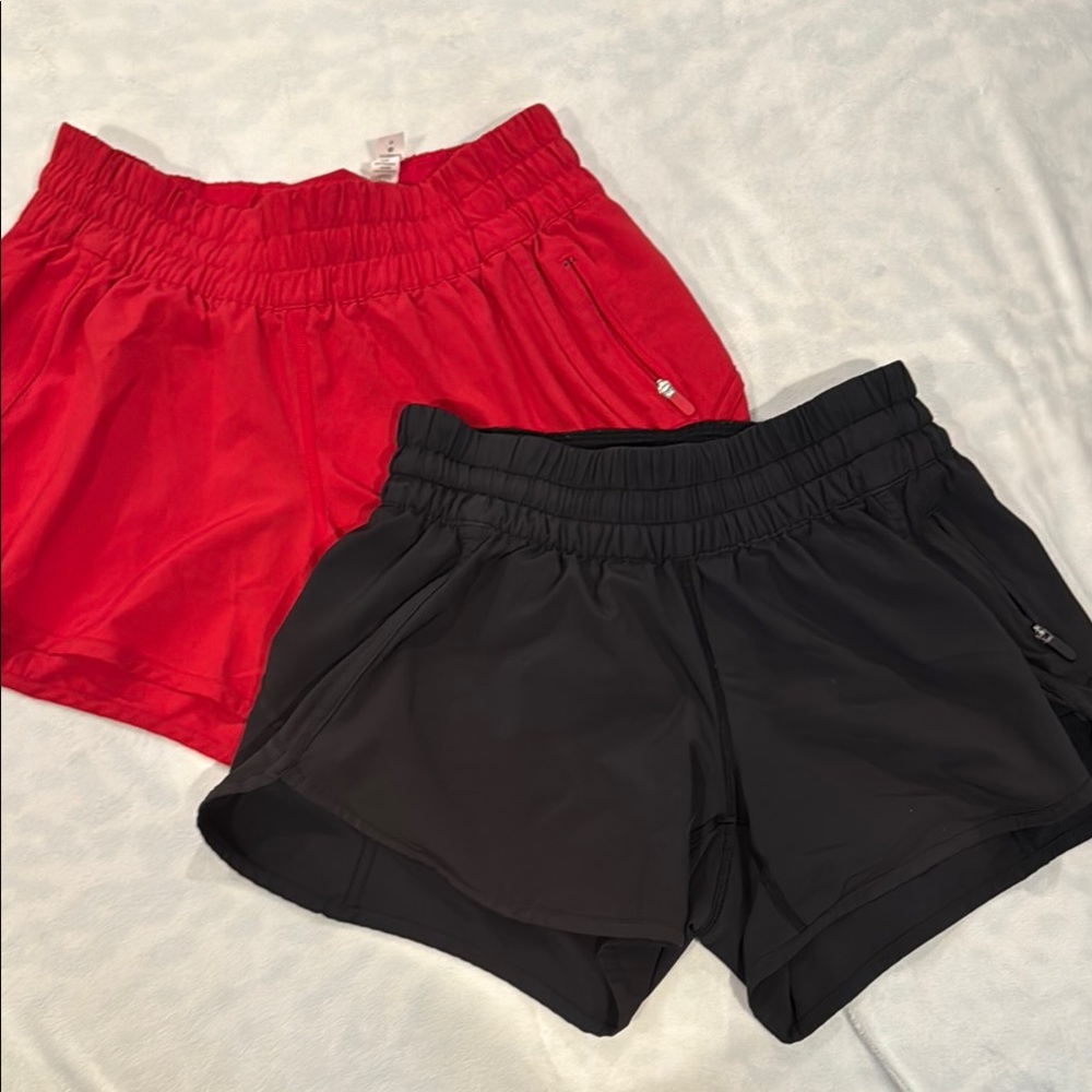 Lululemon Athletica Red and Black Athletic Shorts, size 8, good condition!
